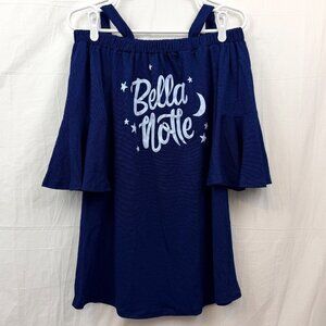 Whosits and Whatsits Disney Bella Note 3/4 Sleeve Top w/Straps Women XL Blue
